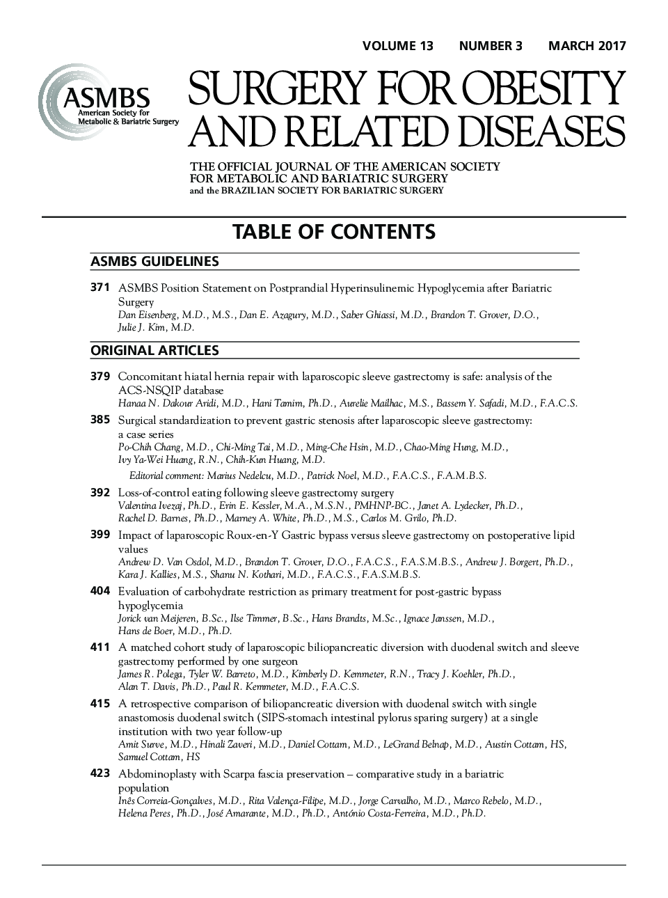 Table of Contents