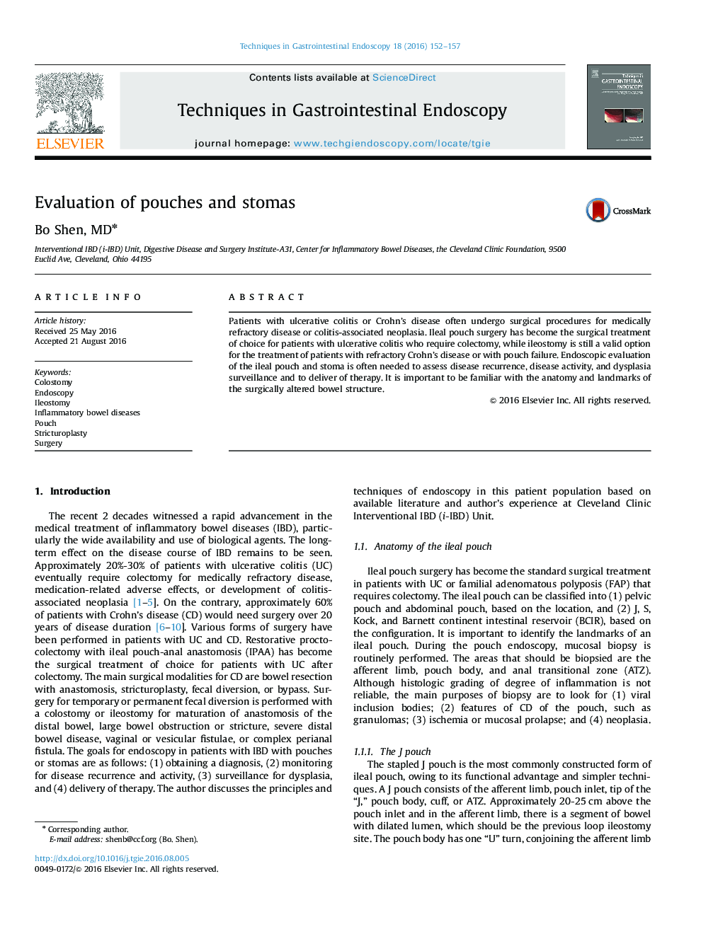 Evaluation of pouches and stomas