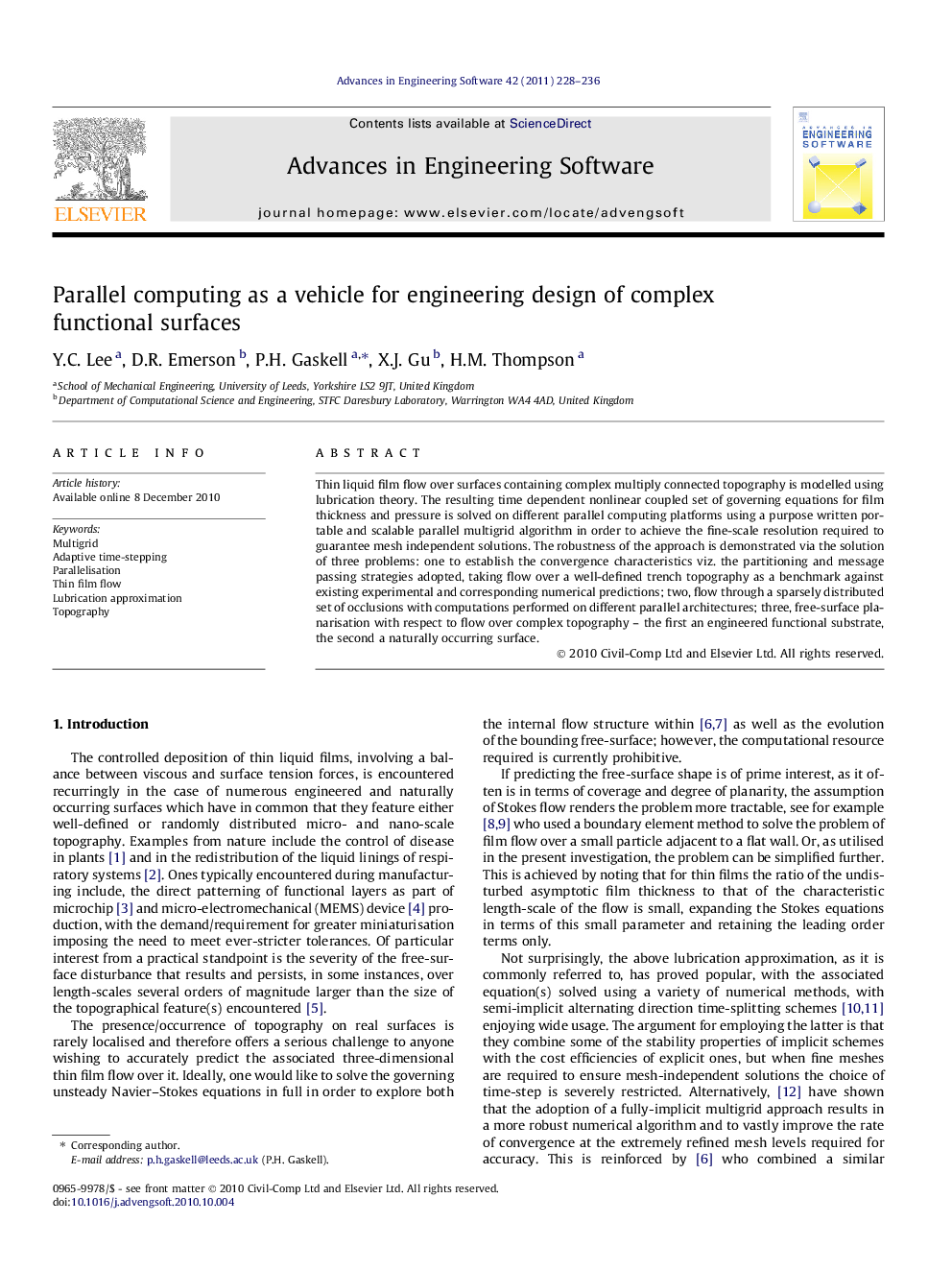 Parallel computing as a vehicle for engineering design of complex functional surfaces