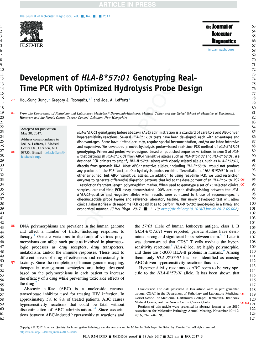 Development of HLA-B*57:01 Genotyping Real-Time PCR with Optimized Hydrolysis Probe Design