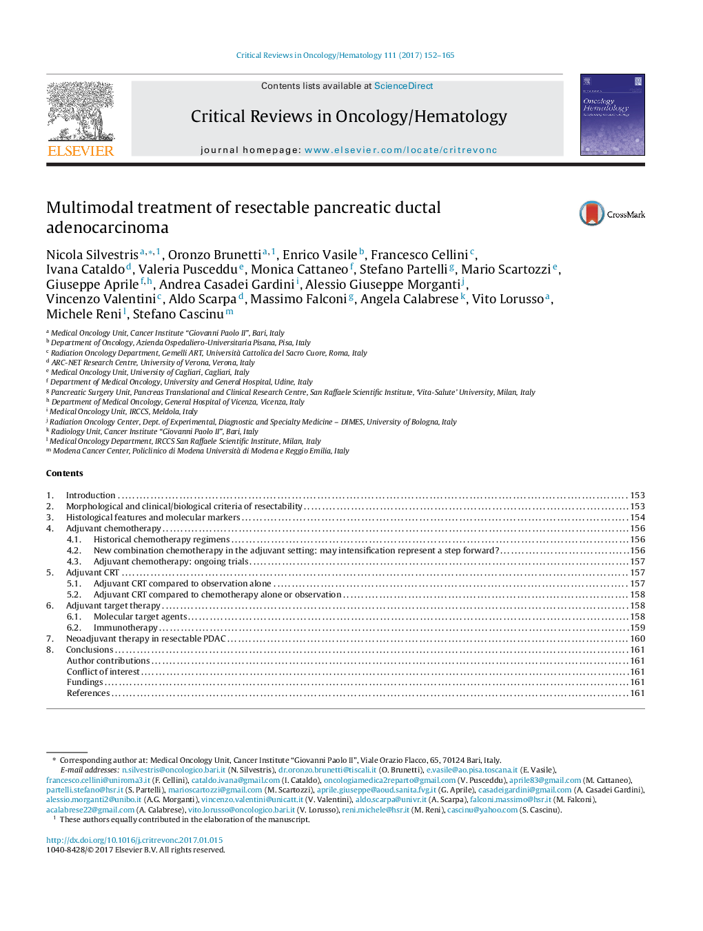 Multimodal treatment of resectable pancreatic ductal adenocarcinoma