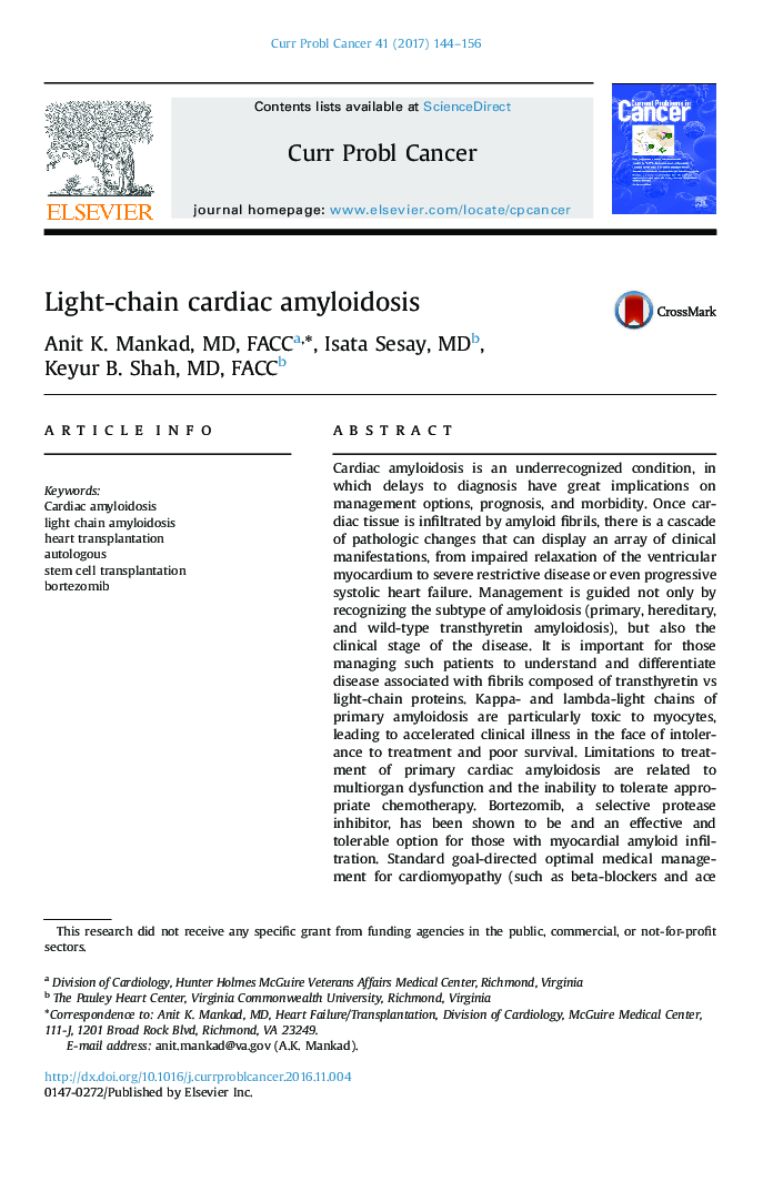 Light-chain cardiac amyloidosis