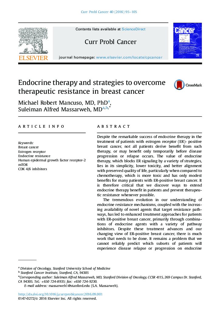 Endocrine therapy and strategies to overcome therapeutic resistance in breast cancer