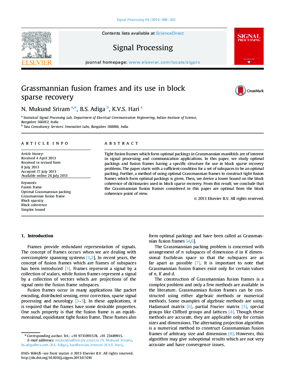 Grassmannian fusion frames and its use in block sparse recovery