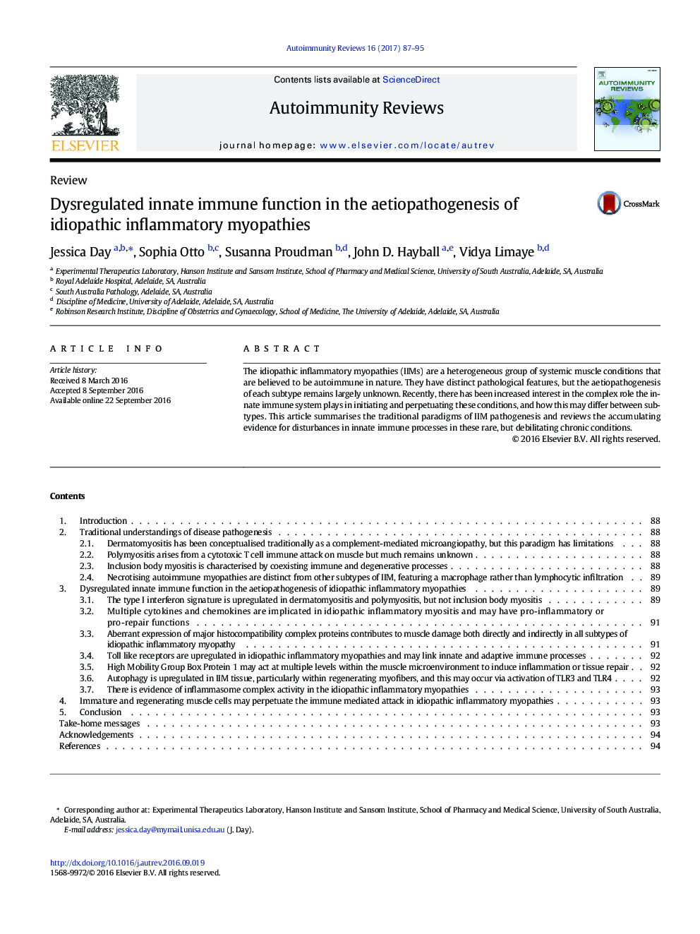 عکس صفحه اول مقاله: Dysregulated innate immune function in the aetiopathogenesis of idiopathic inflammatory myopathies Dysregulated innate immune function in the aetiopathogenesis of idiopathic inflammatory myopathies