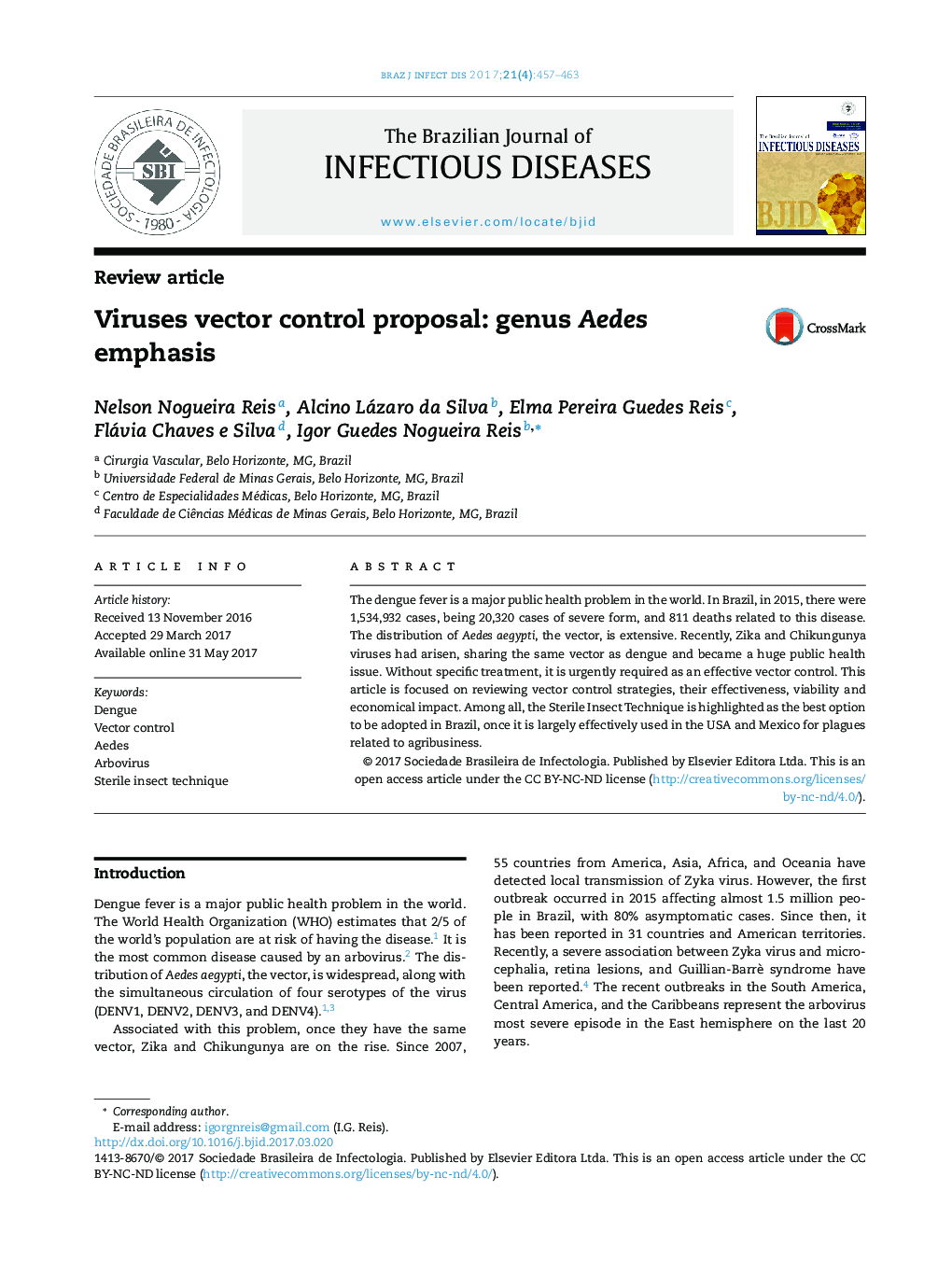 Viruses vector control proposal: genus Aedes emphasis