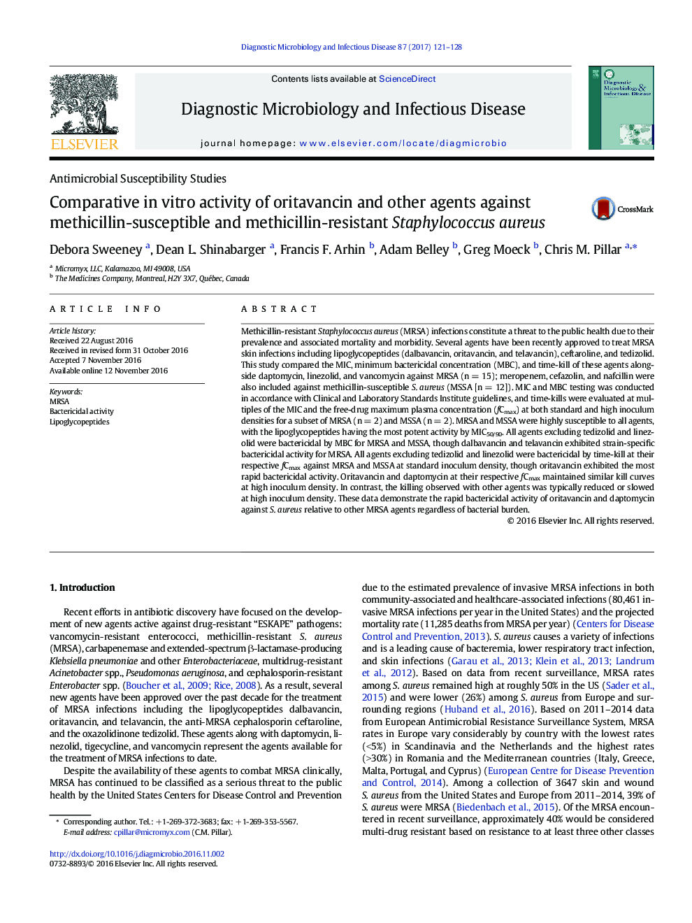 Comparative in vitro activity of oritavancin and other agents against methicillin-susceptible and methicillin-resistant Staphylococcus aureus