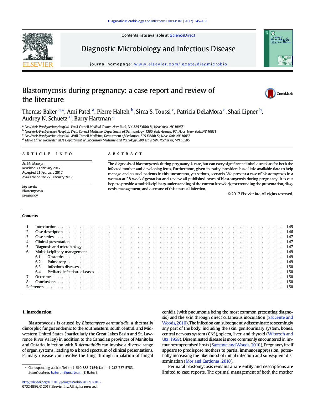 Blastomycosis during pregnancy: a case report and review of the literature