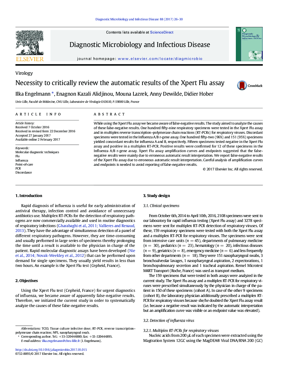 Necessity to critically review the automatic results of the Xpert Flu assay