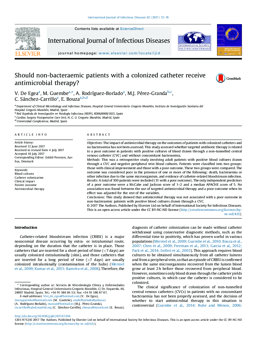 Should non-bacteraemic patients with a colonized catheter receive antimicrobial therapy?