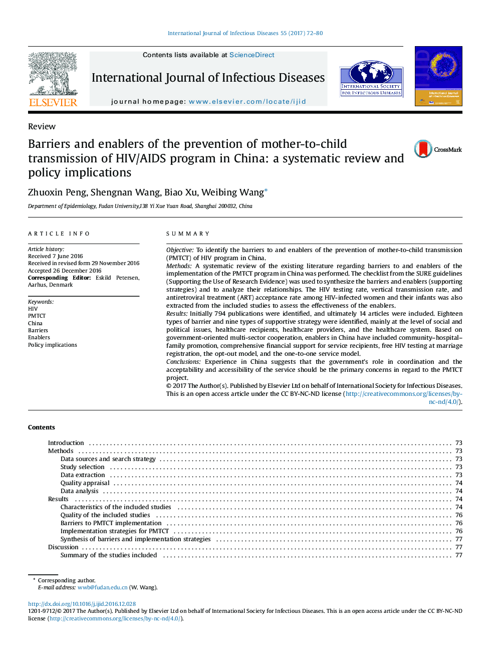 Barriers and enablers of the prevention of mother-to-child transmission of HIV/AIDS program in China: a systematic review and policy implications