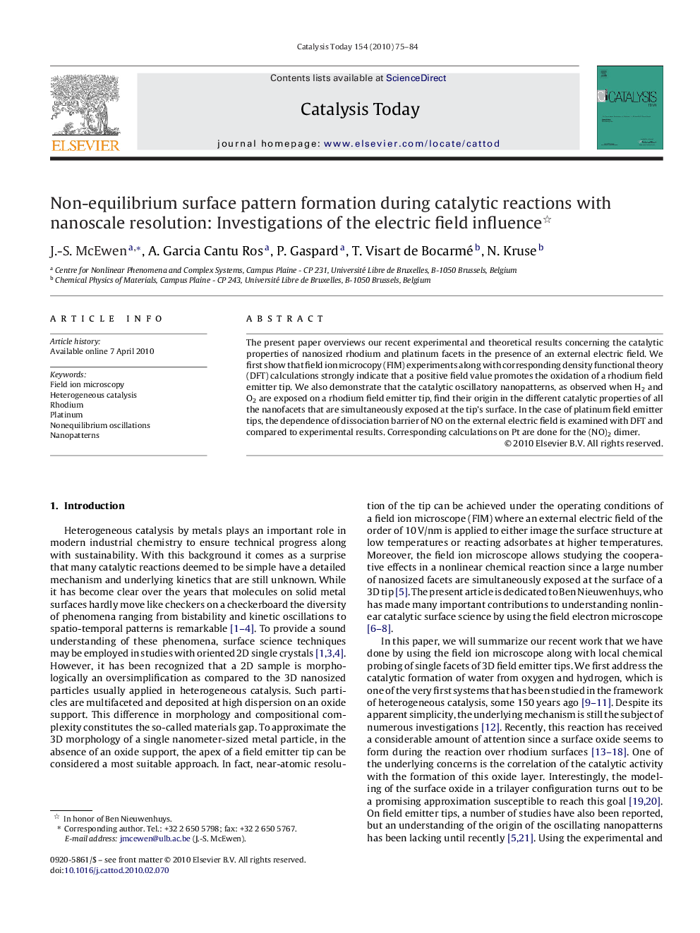 Non-equilibrium surface pattern formation during catalytic reactions with nanoscale resolution: Investigations of the electric field influence 