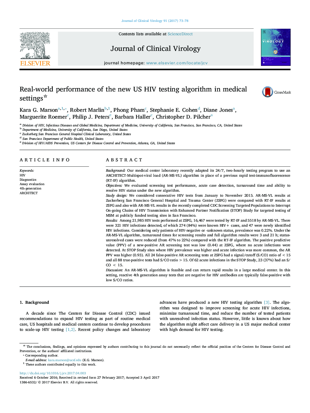 Real-world performance of the new US HIV testing algorithm in medical settings