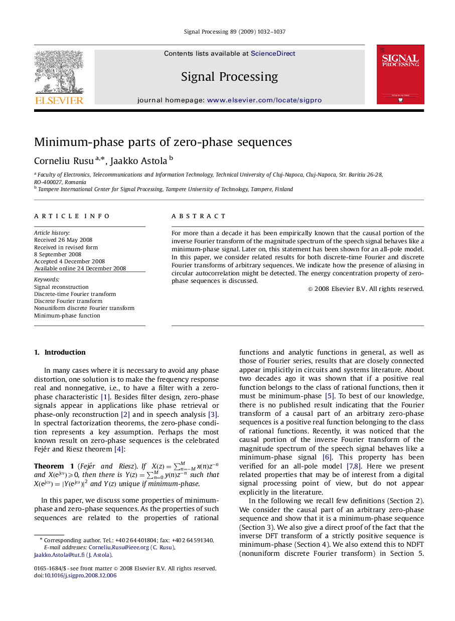 Minimum-phase parts of zero-phase sequences