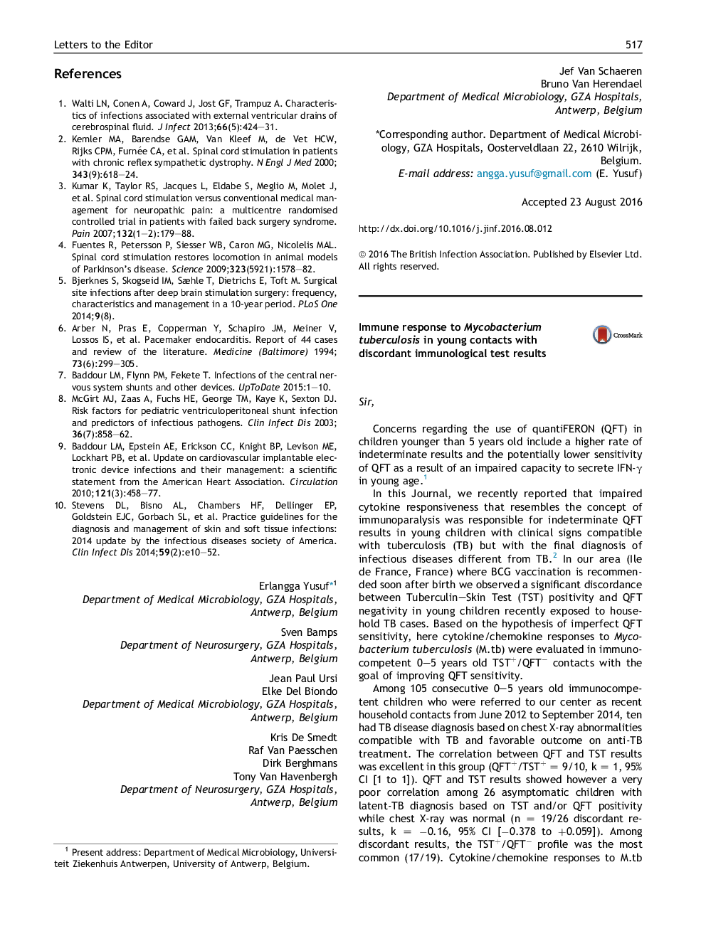 Immune response to Mycobacterium tuberculosis in young contacts with discordant immunological test results