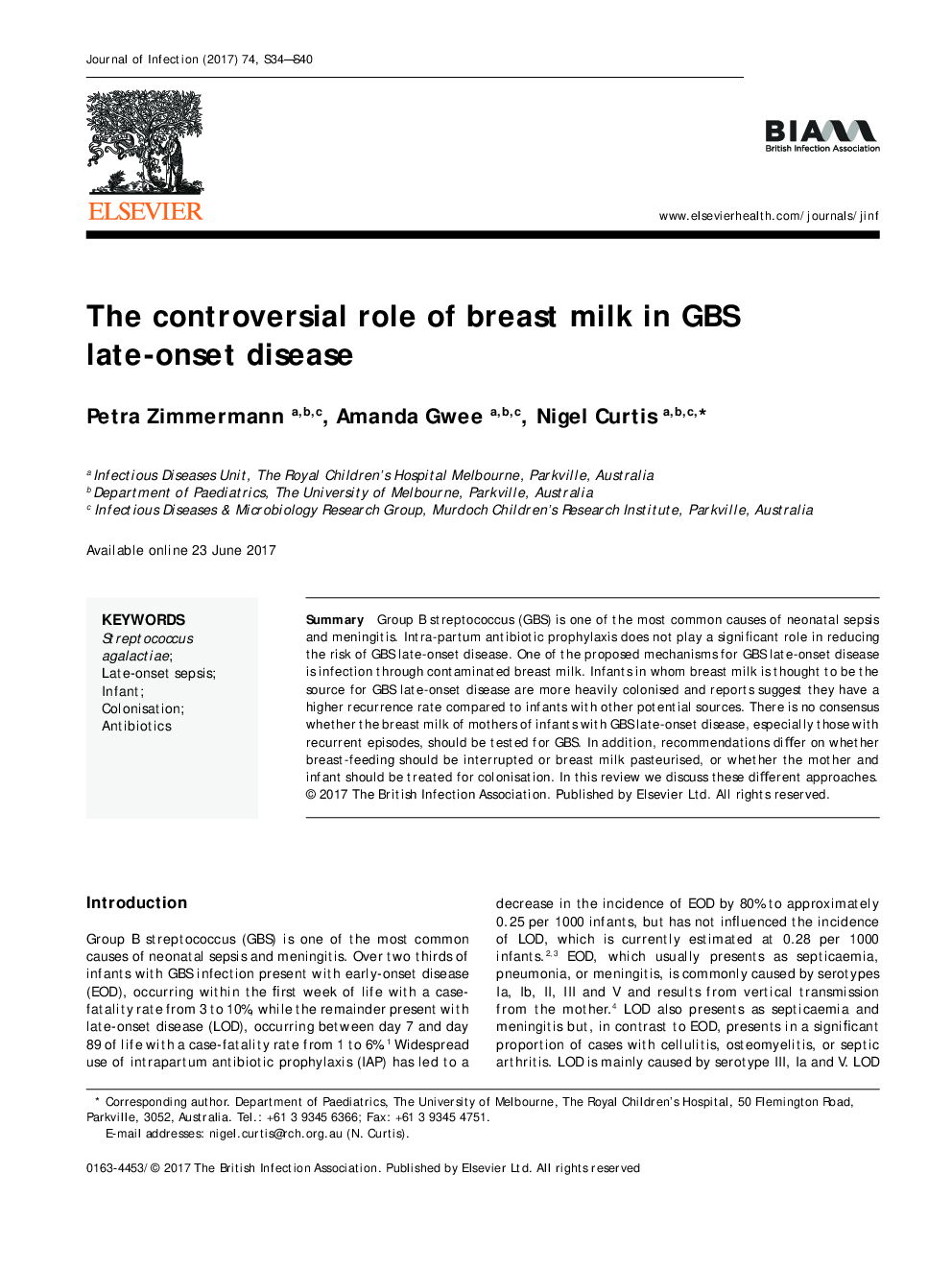 The controversial role of breast milk in GBS late-onset disease