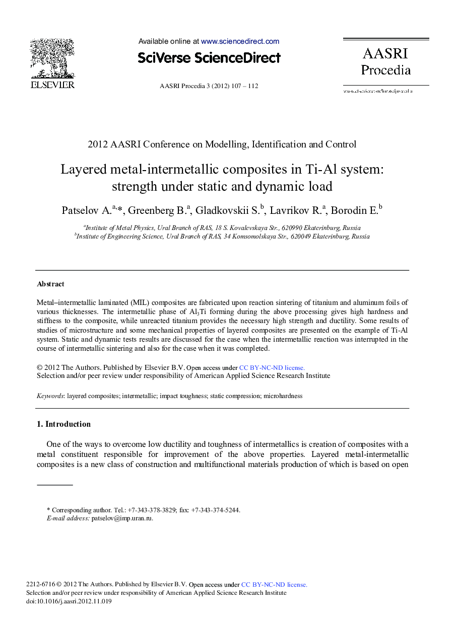 Layered Metal-intermetallic Composites in Ti-Al System: Strength Under Static and Dynamic Load 