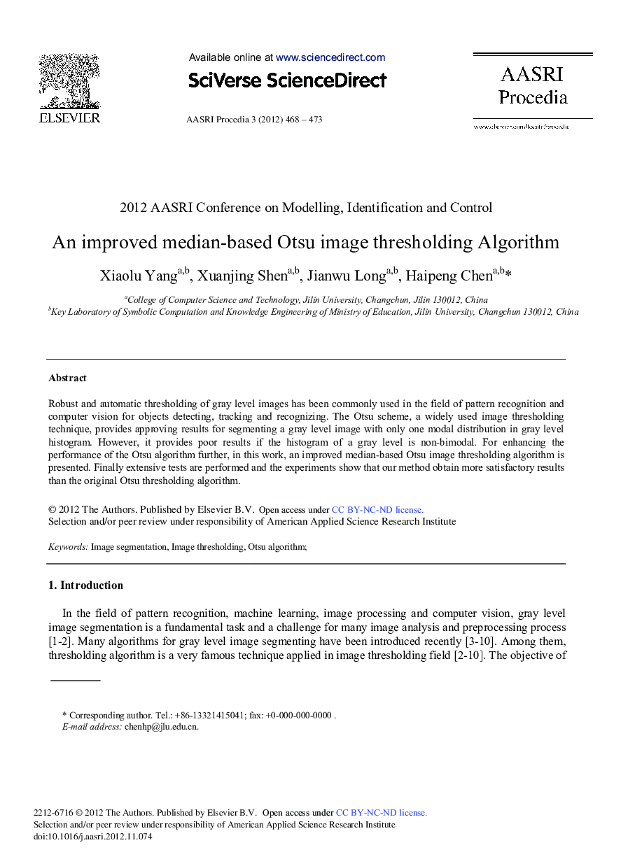 An Improved Median-based Otsu Image Thresholding Algorithm 