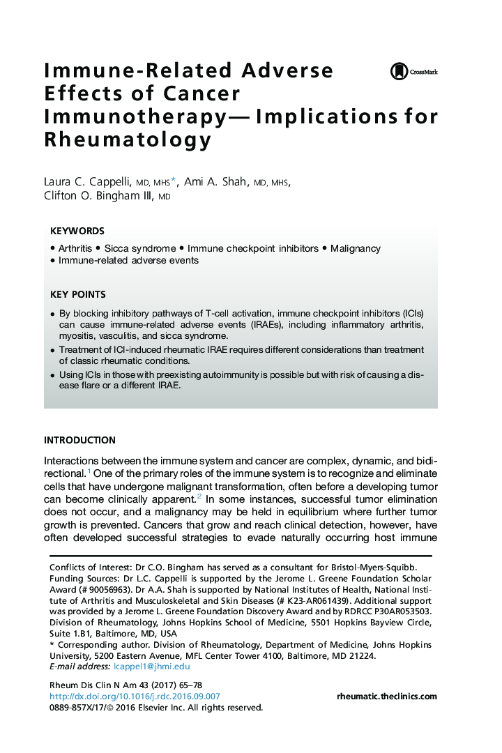 Immune-Related Adverse Effects of Cancer Immunotherapy- Implications for Rheumatology