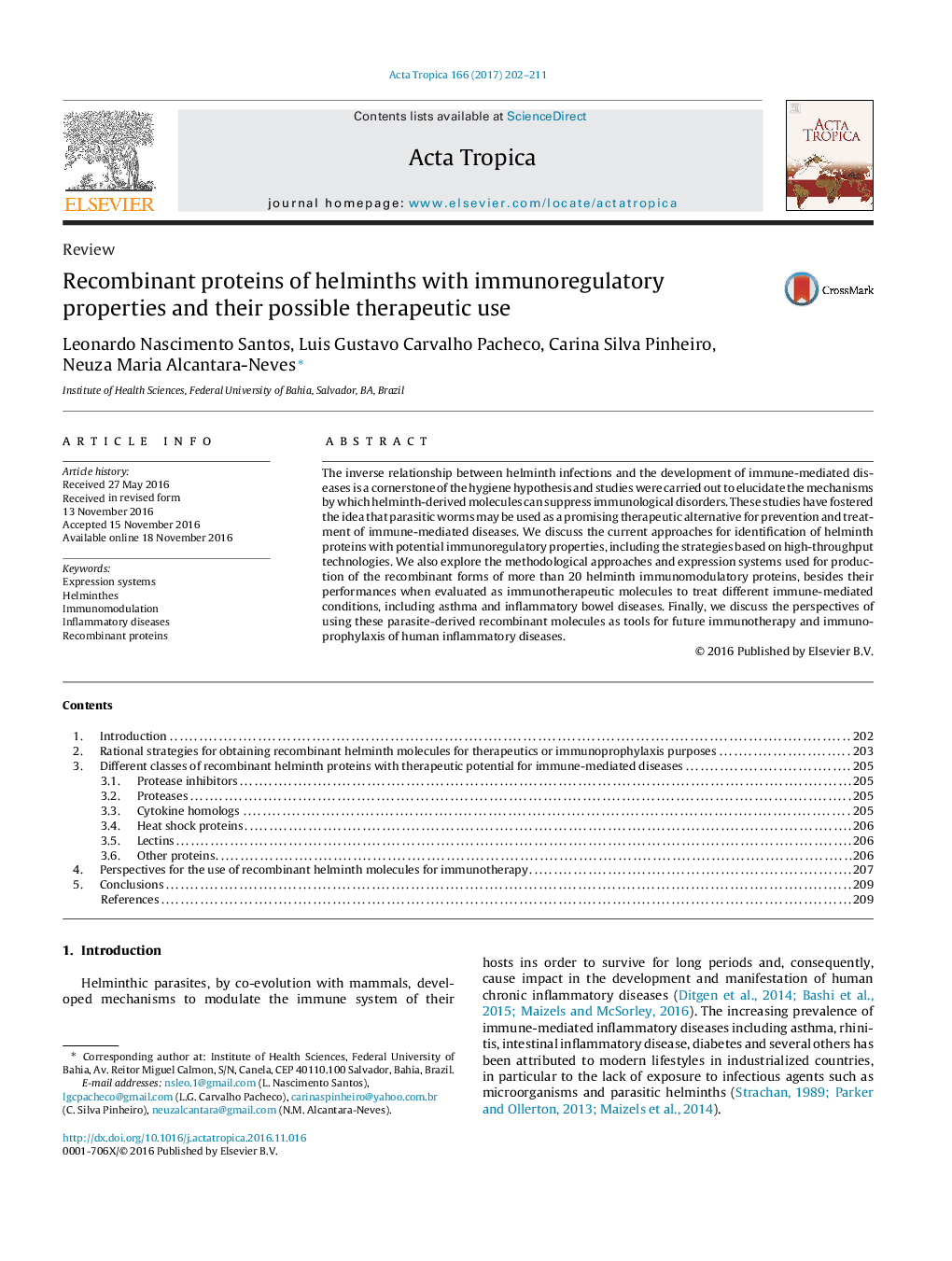 Recombinant proteins of helminths with immunoregulatory properties and their possible therapeutic use