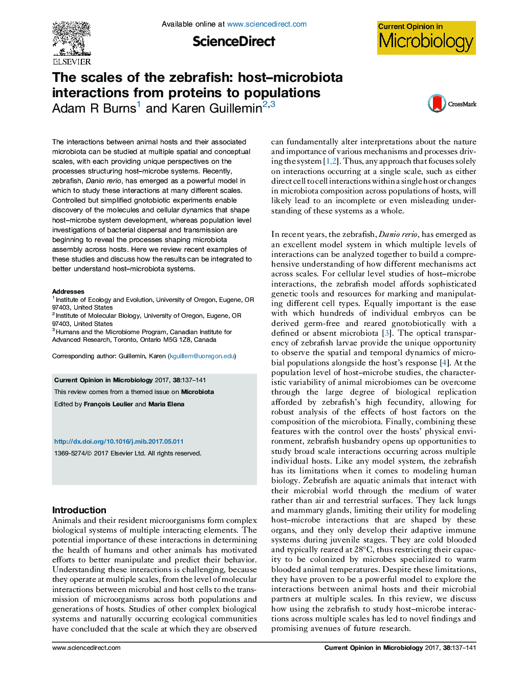 The scales of the zebrafish: host-microbiota interactions from proteins to populations