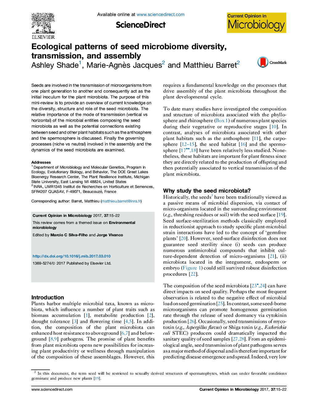 Ecological patterns of seed microbiome diversity, transmission, and assembly