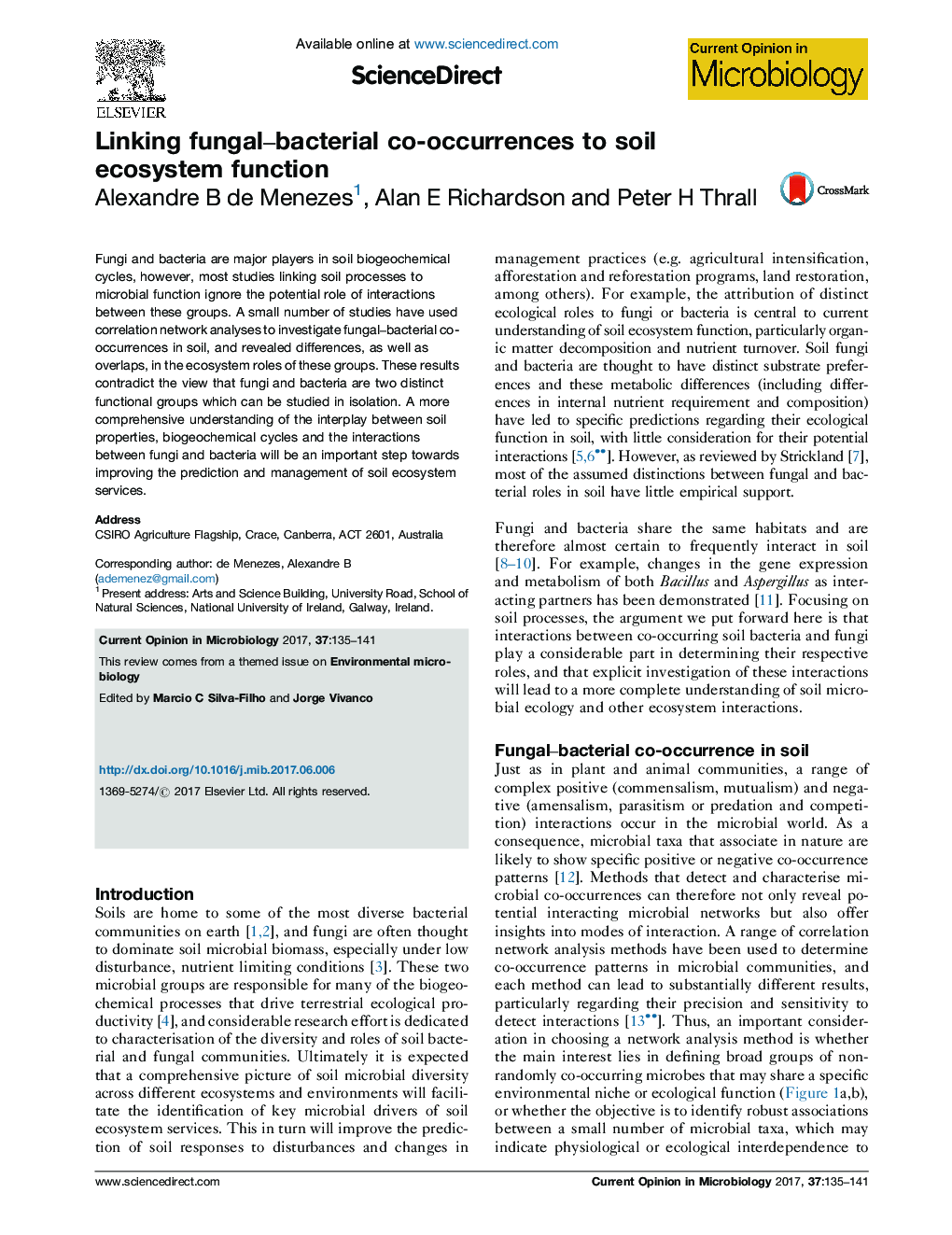 Linking fungal-bacterial co-occurrences to soil ecosystem function