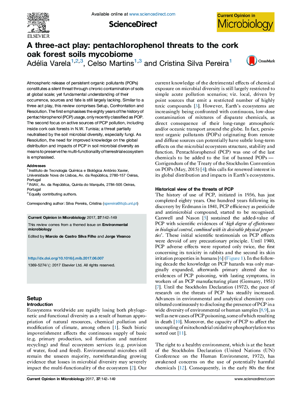 A three-act play: pentachlorophenol threats to the cork oak forest soils mycobiome