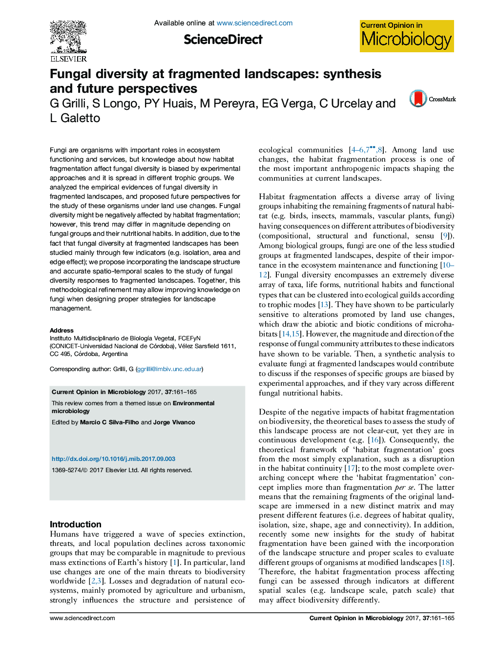 Fungal diversity at fragmented landscapes: synthesis and future perspectives