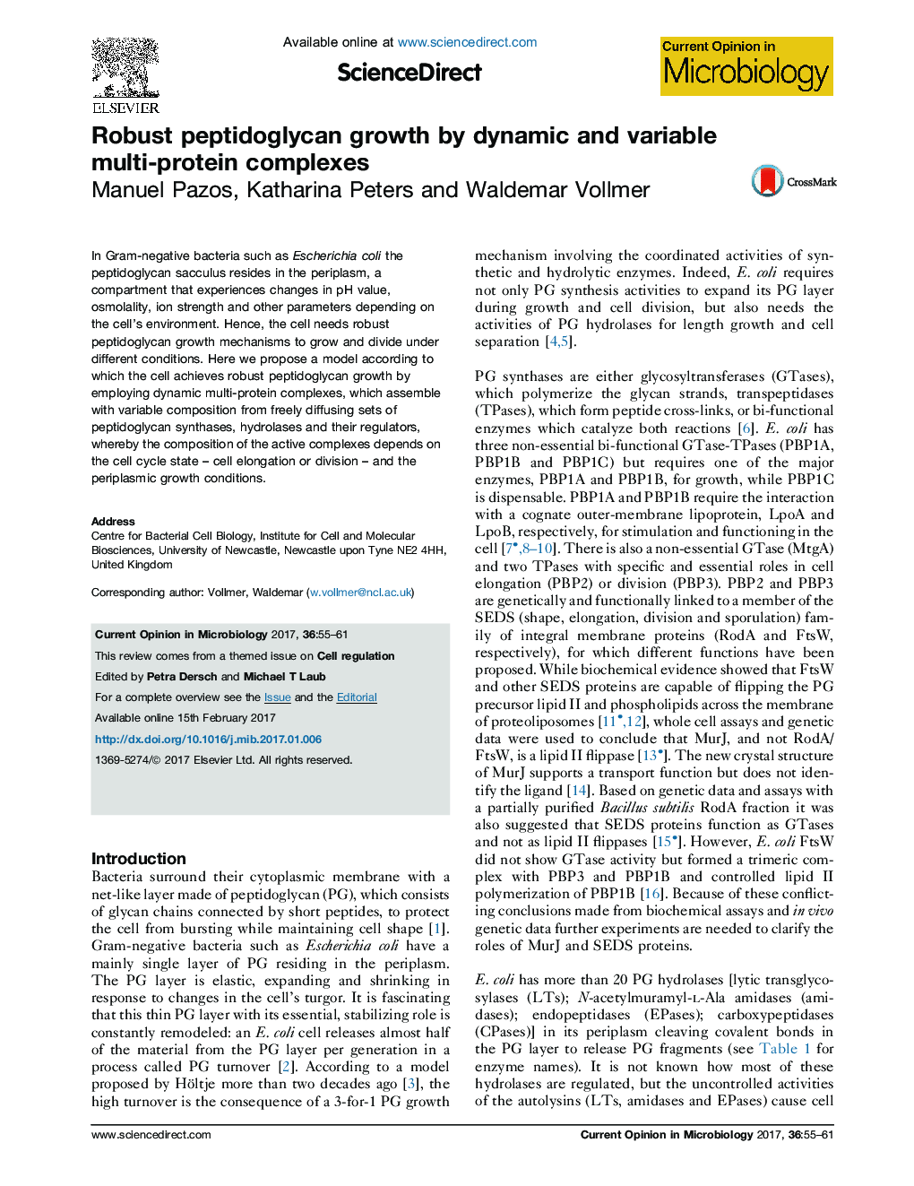 Robust peptidoglycan growth by dynamic and variable multi-protein complexes