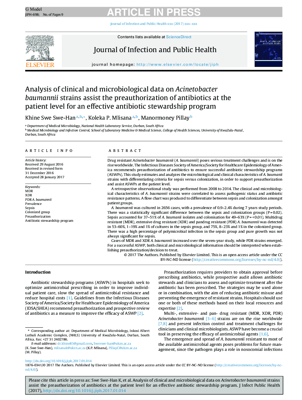 Analysis of clinical and microbiological data on Acinetobacter baumannii strains assist the preauthorization of antibiotics at the patient level for an effective antibiotic stewardship program