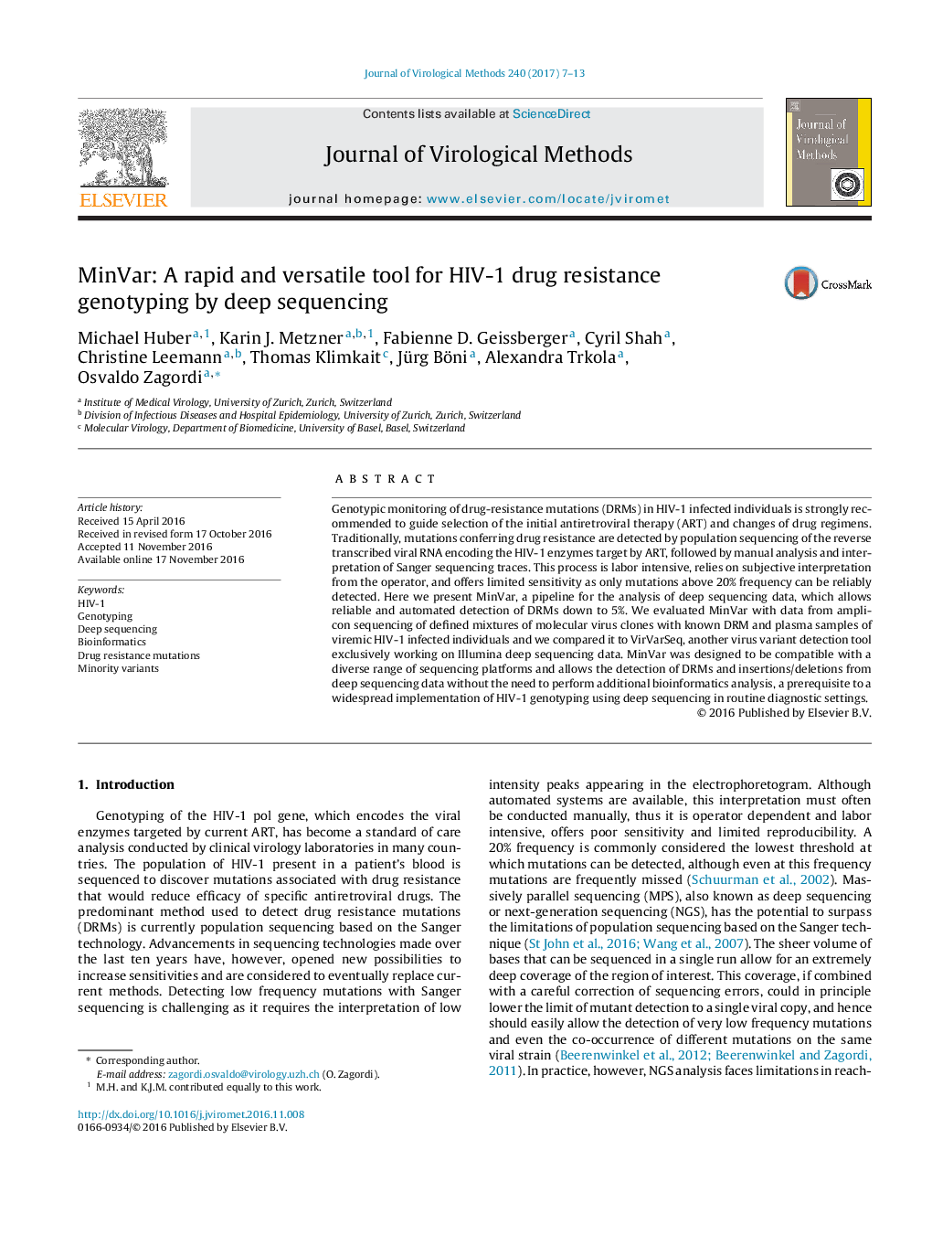 MinVar: A rapid and versatile tool for HIV-1 drug resistance genotyping by deep sequencing