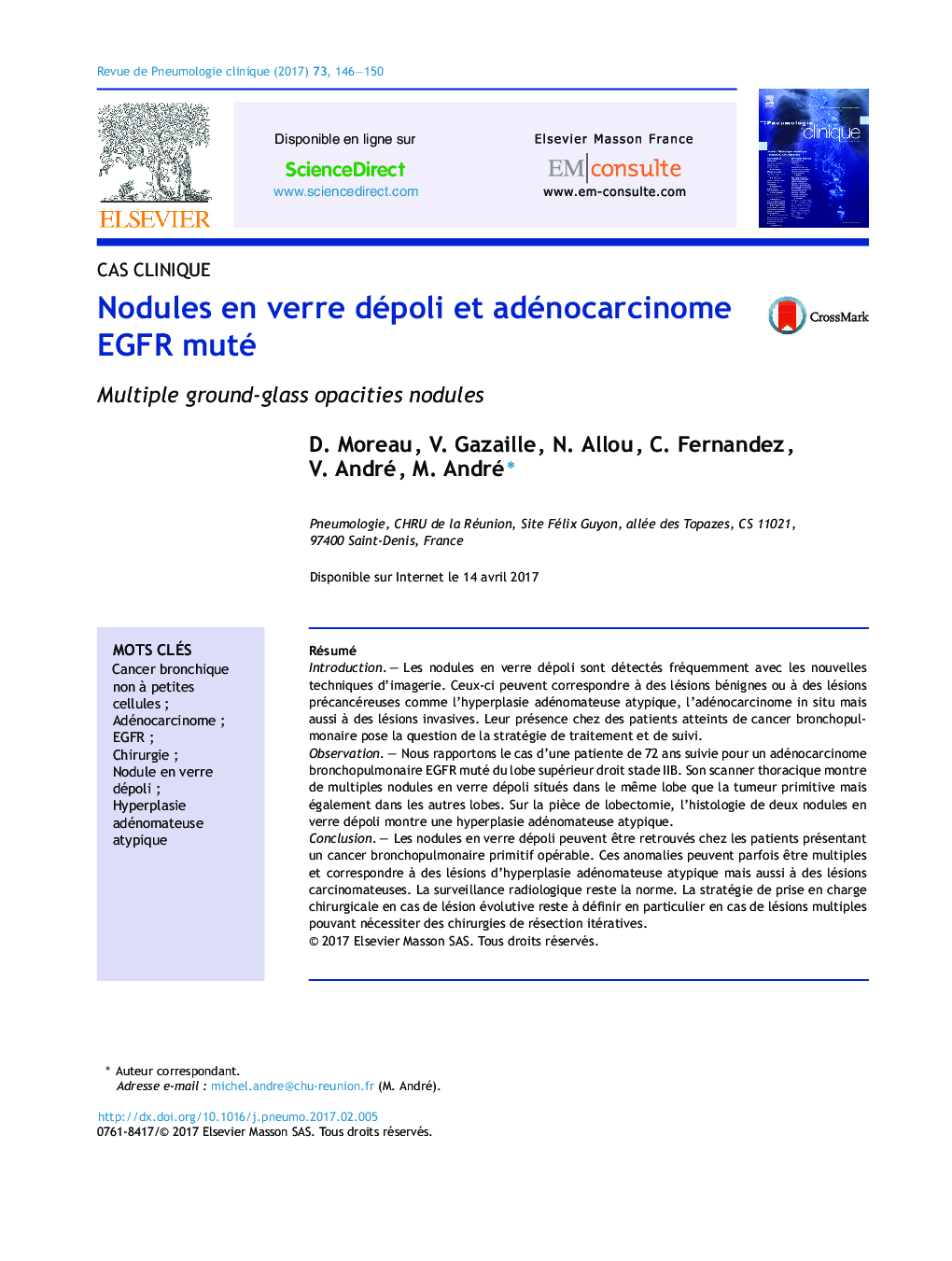 Nodules en verre dépoli et adénocarcinome EGFR muté