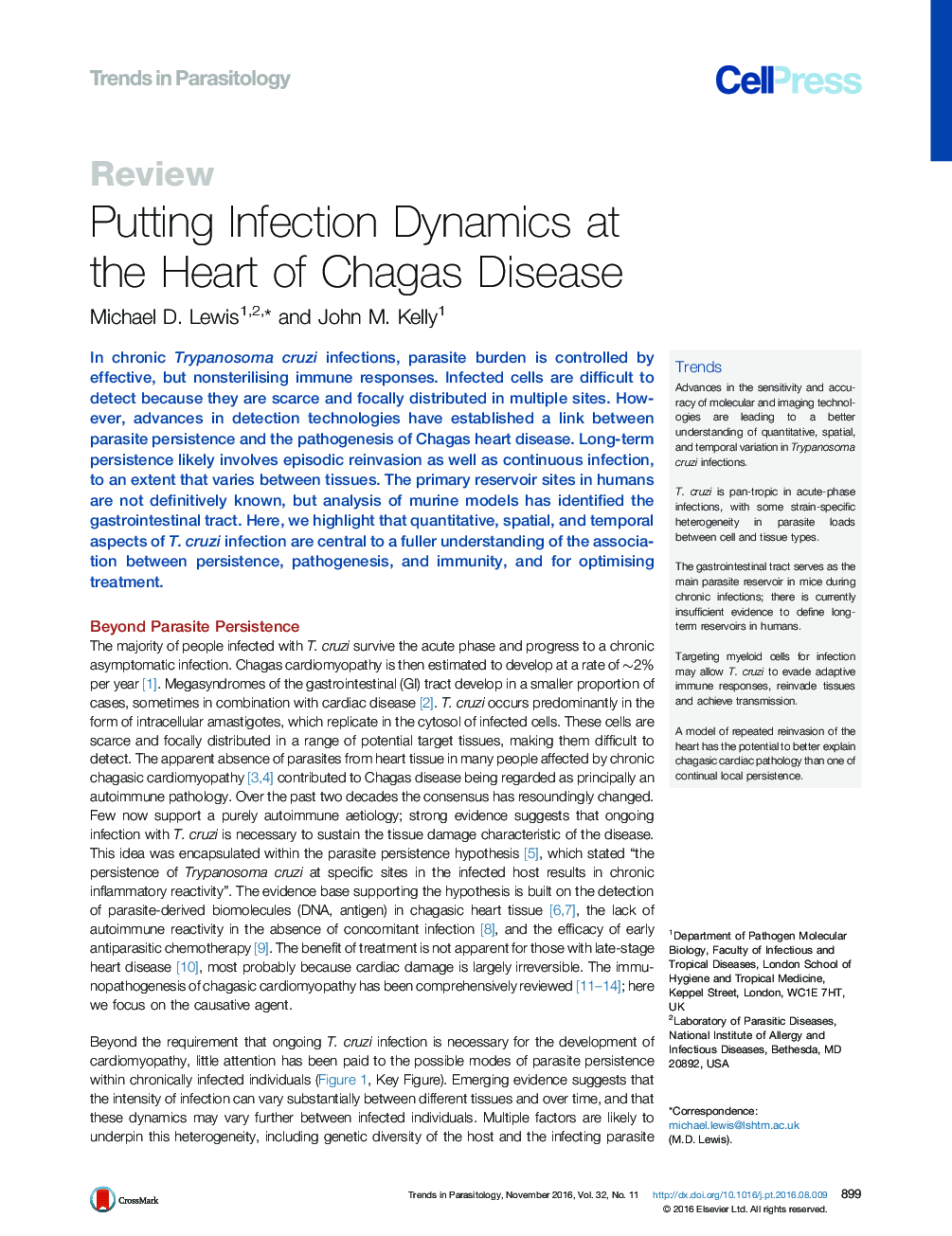 Putting Infection Dynamics at the Heart of Chagas Disease