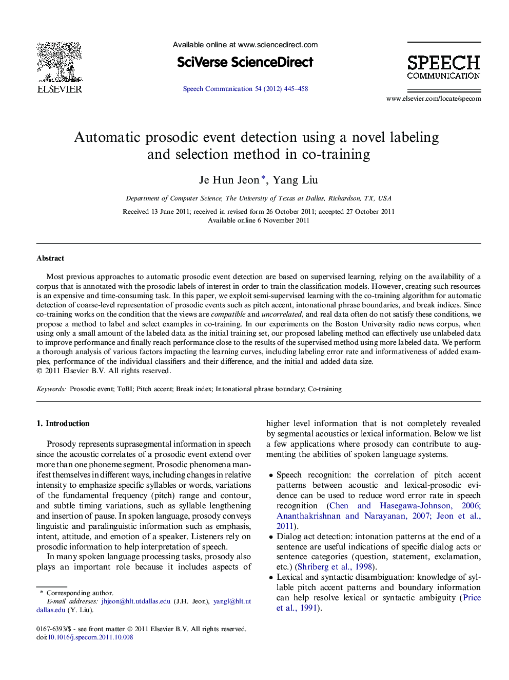 Automatic prosodic event detection using a novel labeling and selection method in co-training