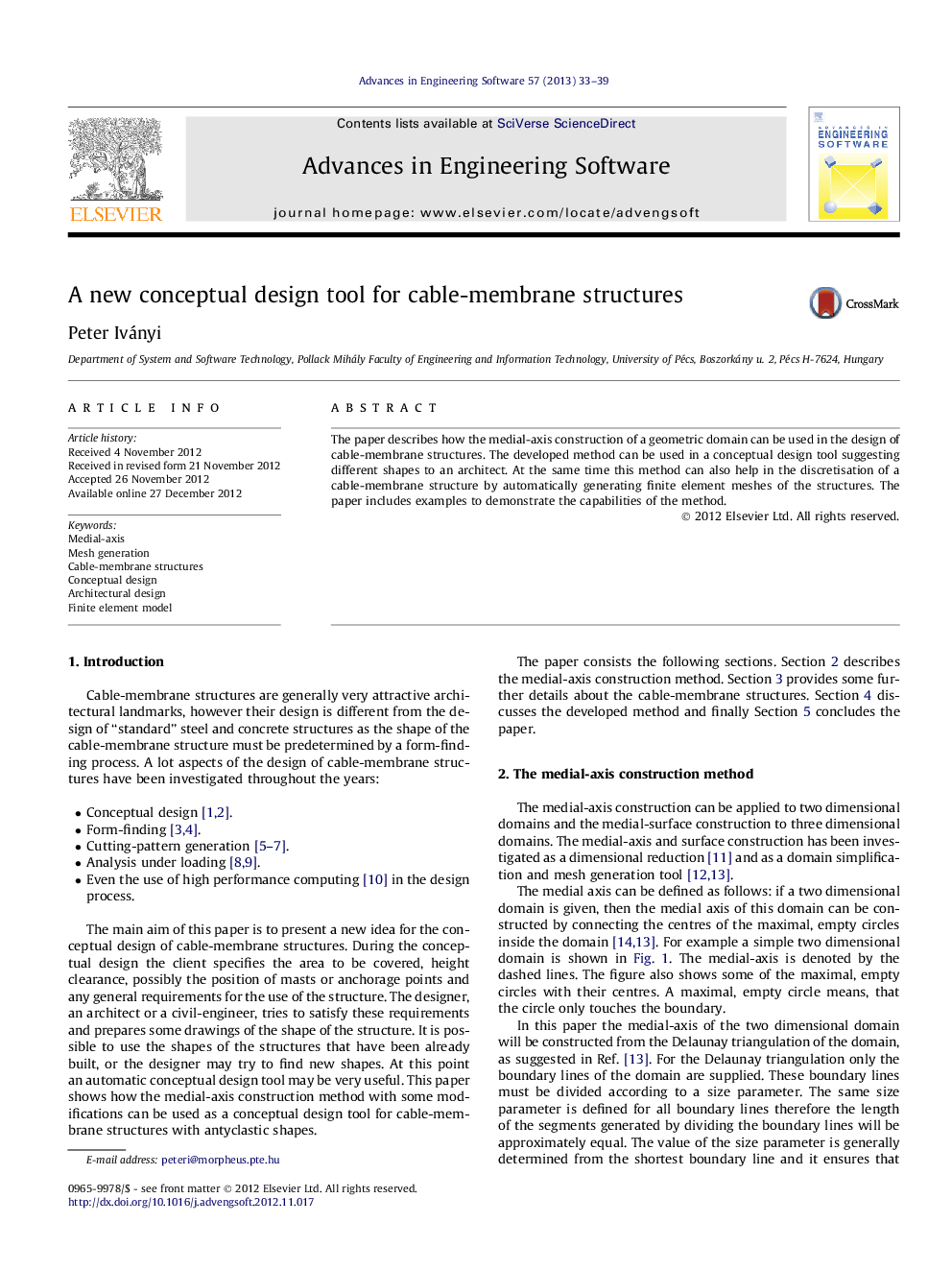 A new conceptual design tool for cable-membrane structures