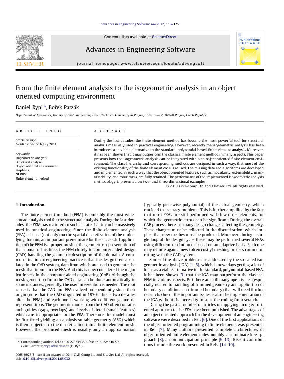 From the finite element analysis to the isogeometric analysis in an object oriented computing environment