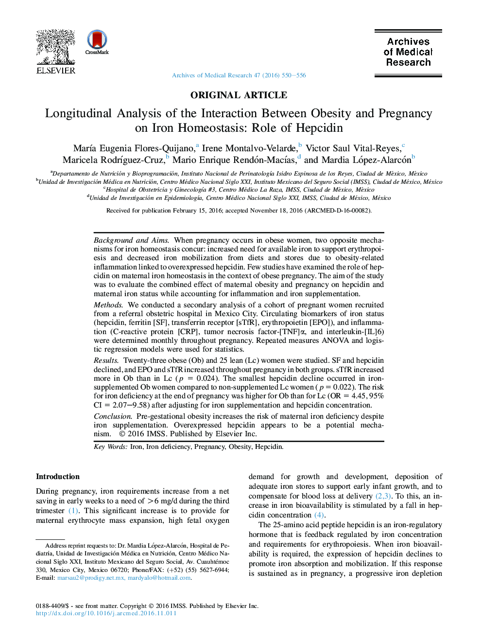 تحلیل طولی تعامل بین چاقی و بارداری بر روی هوموتازات آهن: نقش هپسیدین 