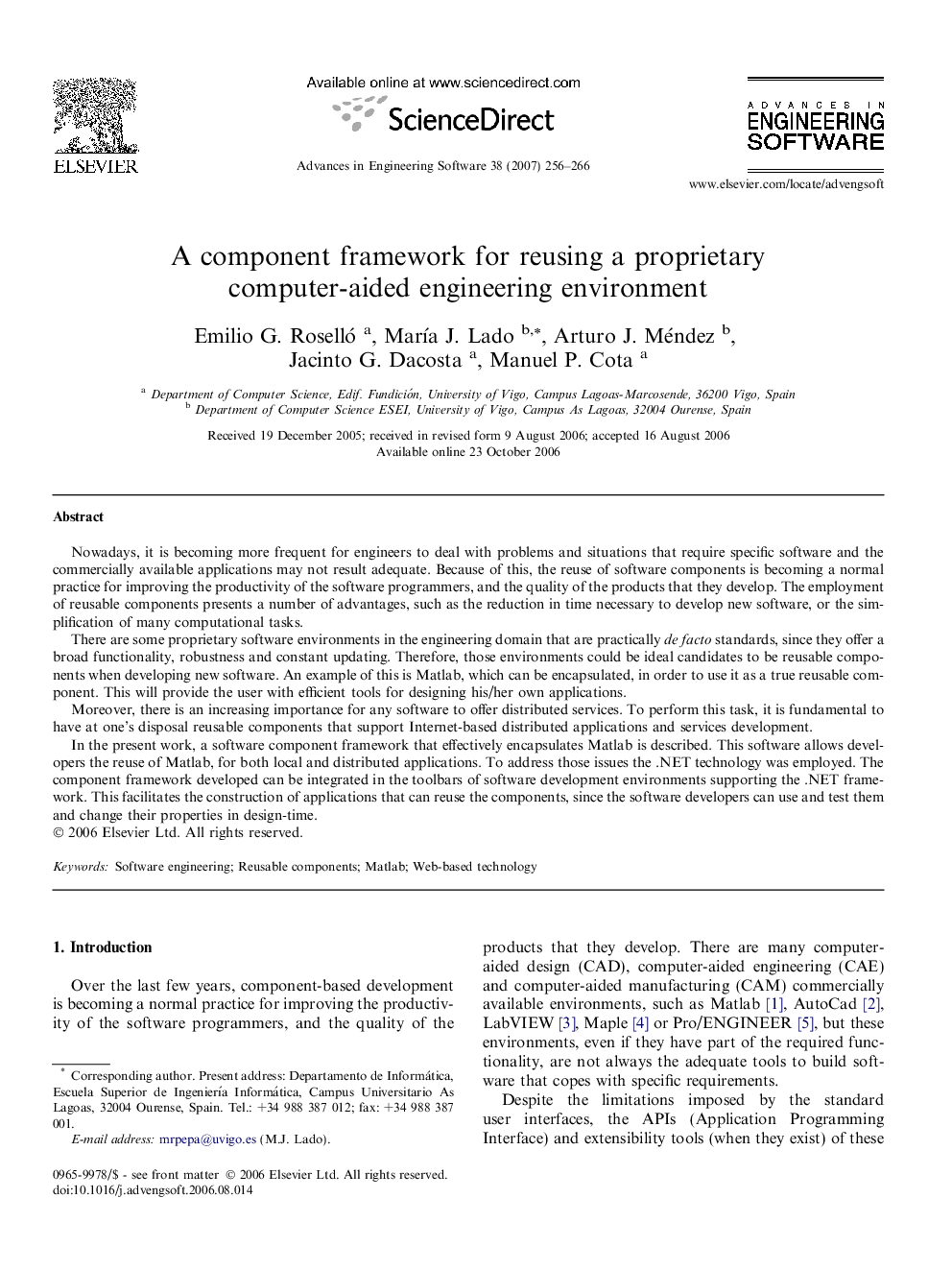 A component framework for reusing a proprietary computer-aided engineering environment