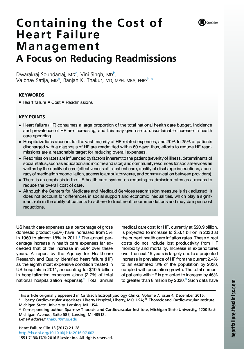 Containing the Cost of Heart Failure Management