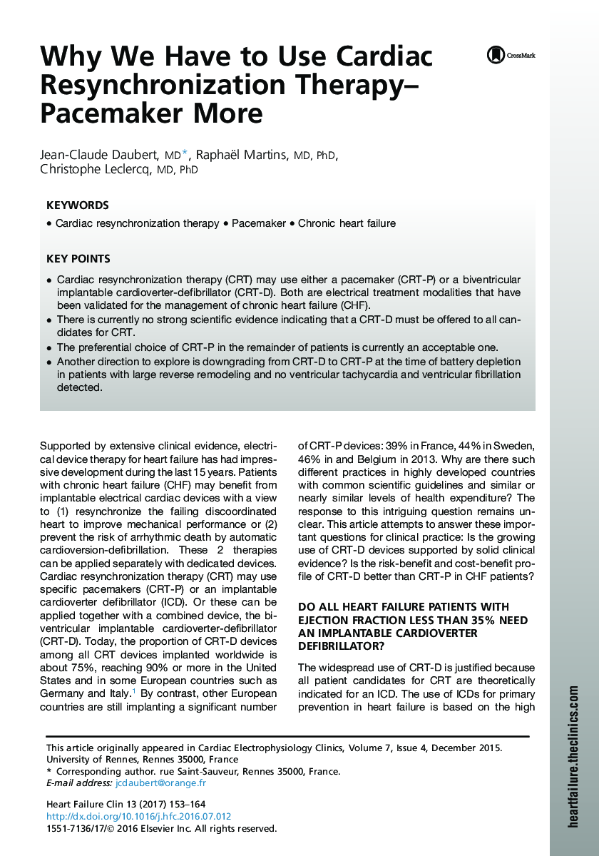 Why We Have to Use Cardiac Resynchronization Therapy-Pacemaker More