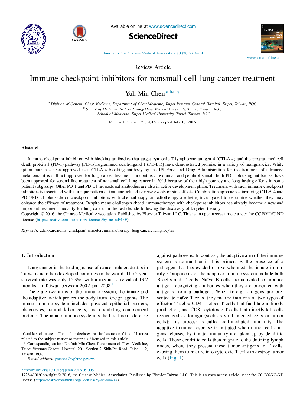 Immune checkpoint inhibitors for nonsmall cell lung cancer treatment