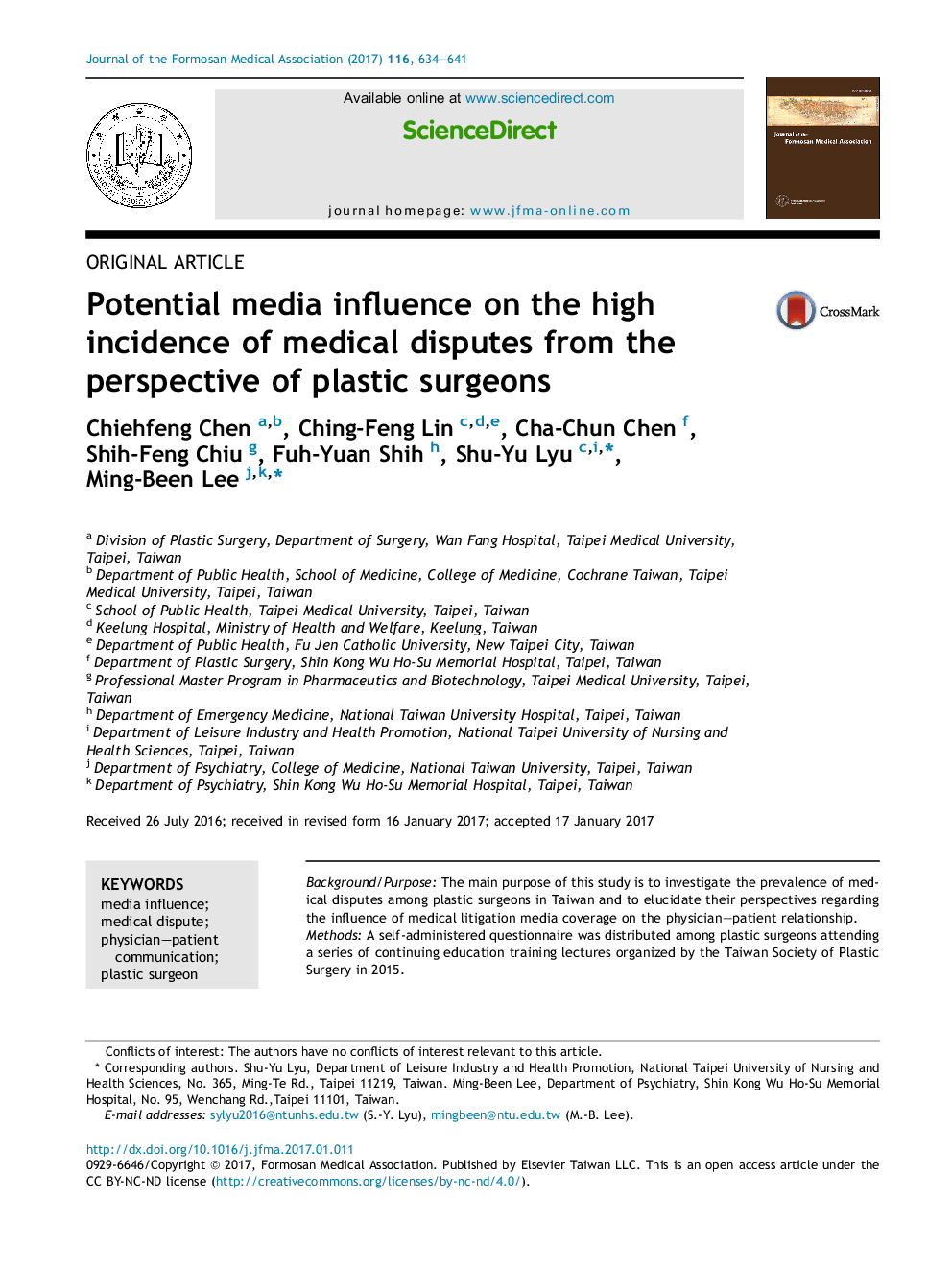 Potential media influence on the high incidence of medical disputes from the perspective of plastic surgeons