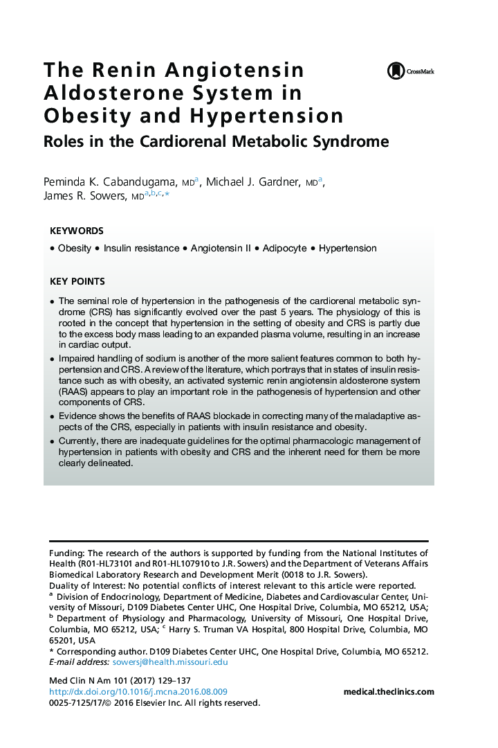 The Renin Angiotensin Aldosterone System in Obesity and Hypertension