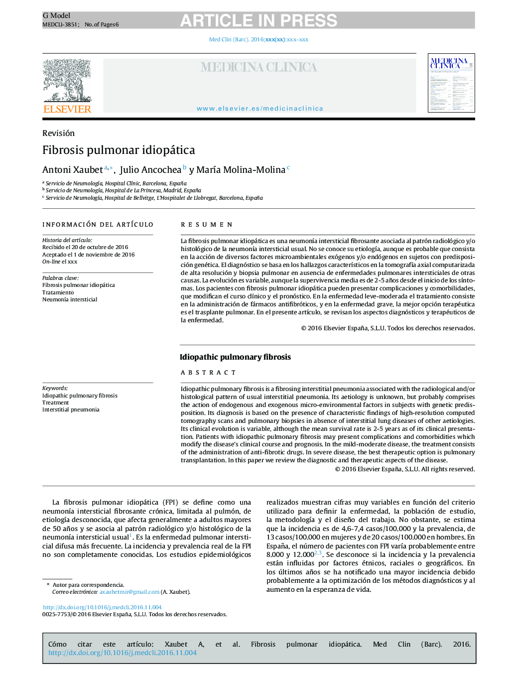 Fibrosis pulmonar idiopática