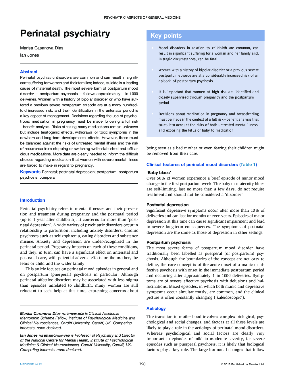 Perinatal psychiatry