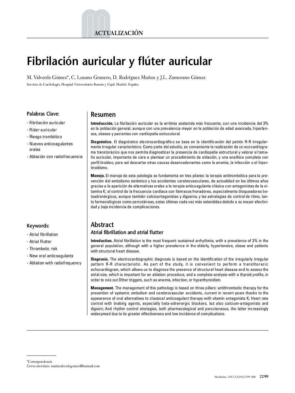 Fibrilación auricular y flúter auricular