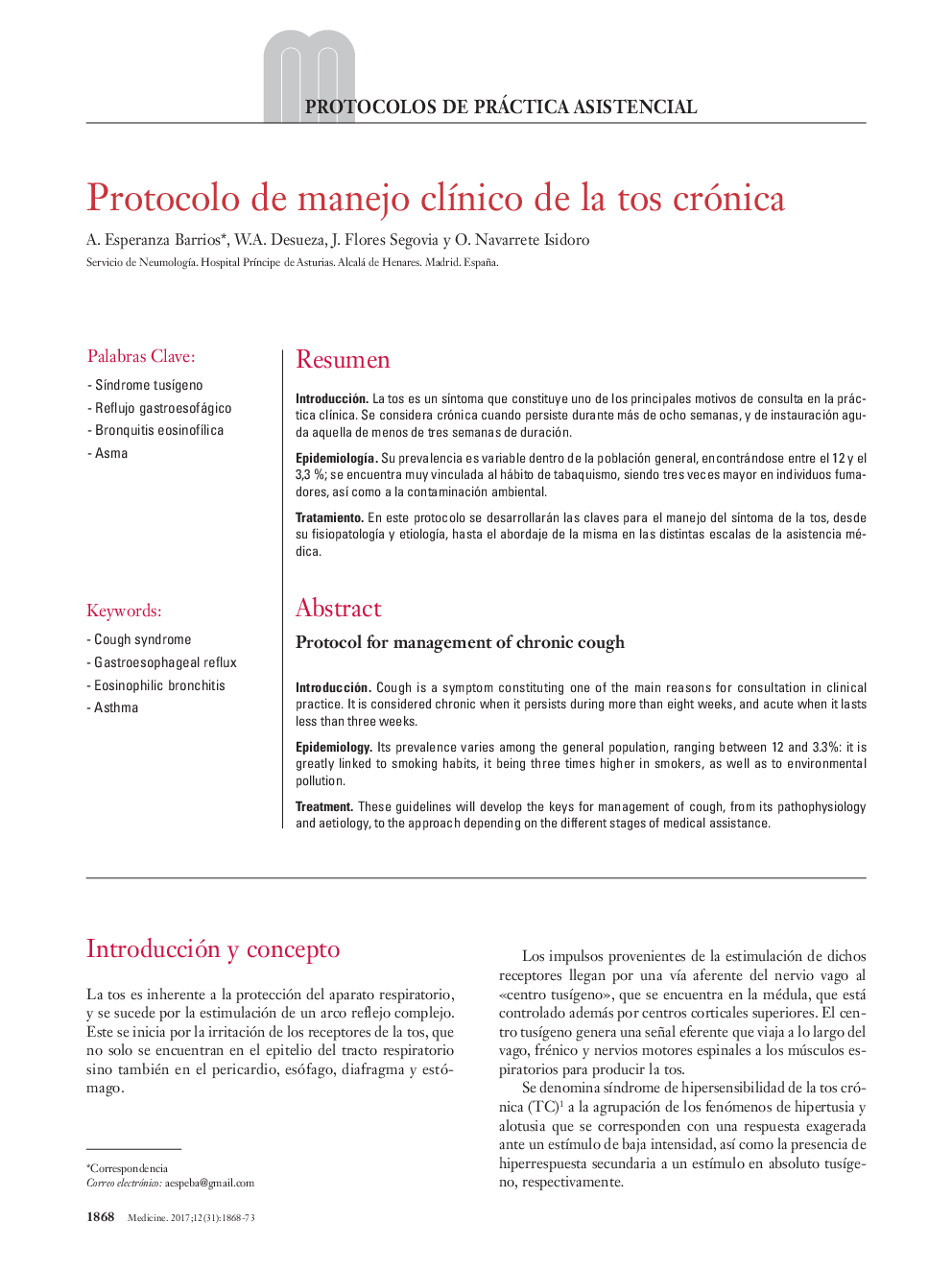 Protocolo de manejo clÃ­nico de la tos crónica