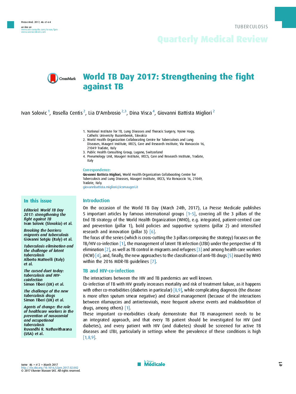 World TB Day 2017: Strengthening the fight against TB
