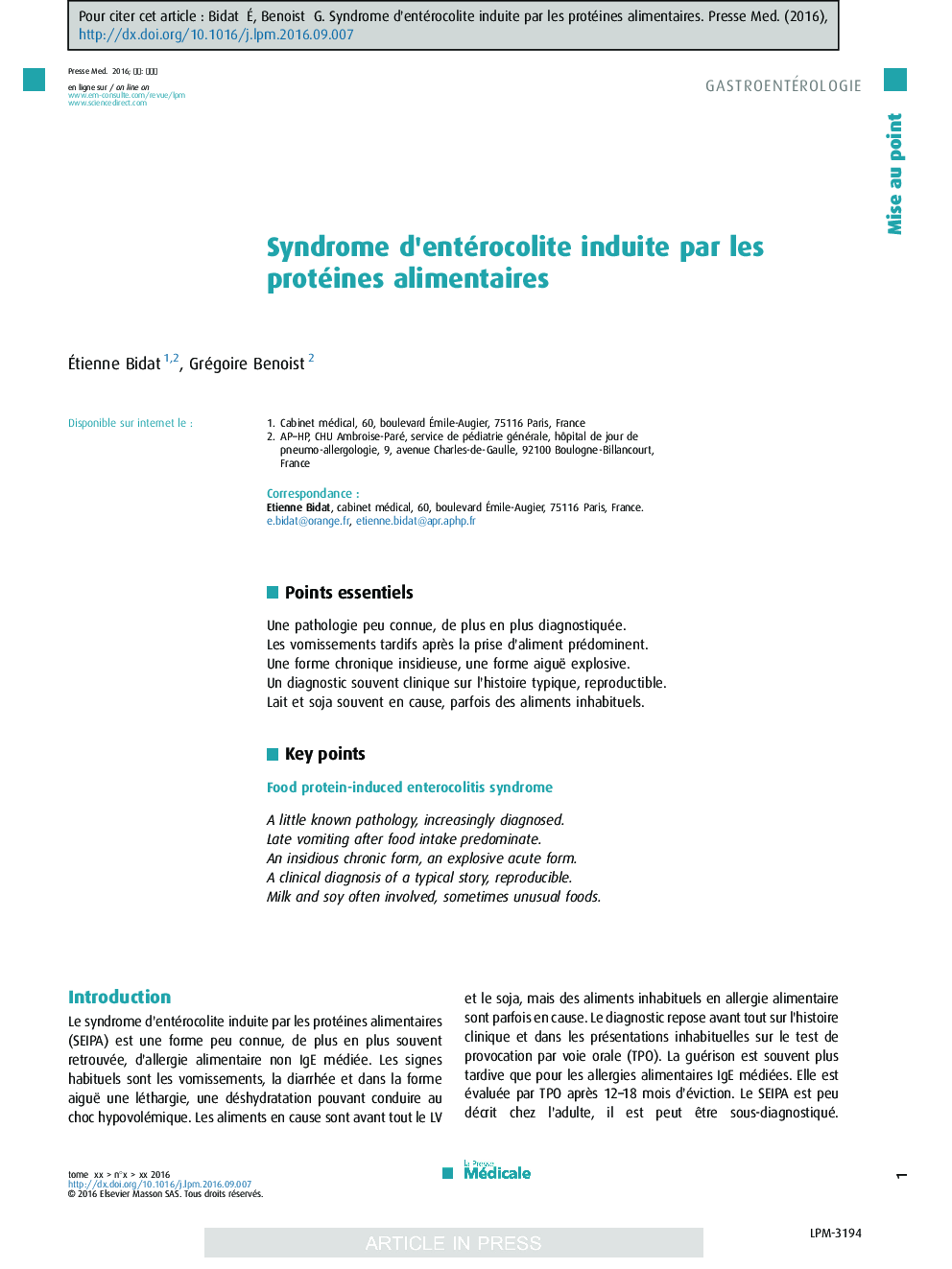 Syndrome d'entérocolite induite par les protéines alimentaires